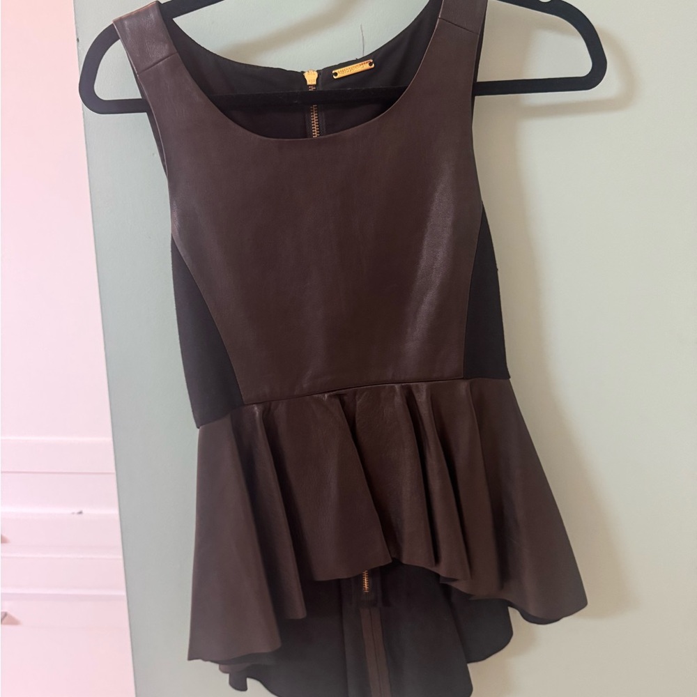 Rebecca Minkoff Black and Gold Detail Top
